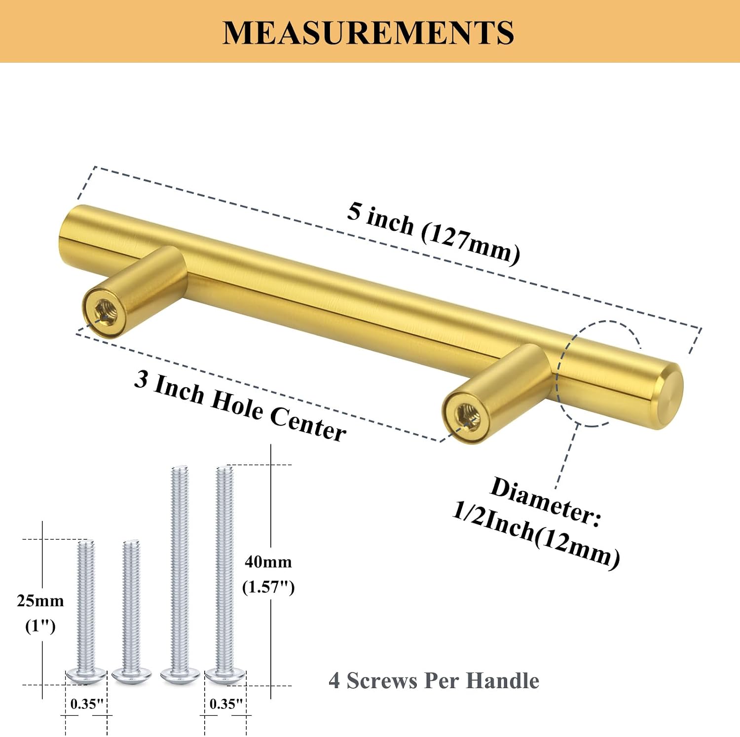 Brushed Gold Cabinet Pulls - Image 4