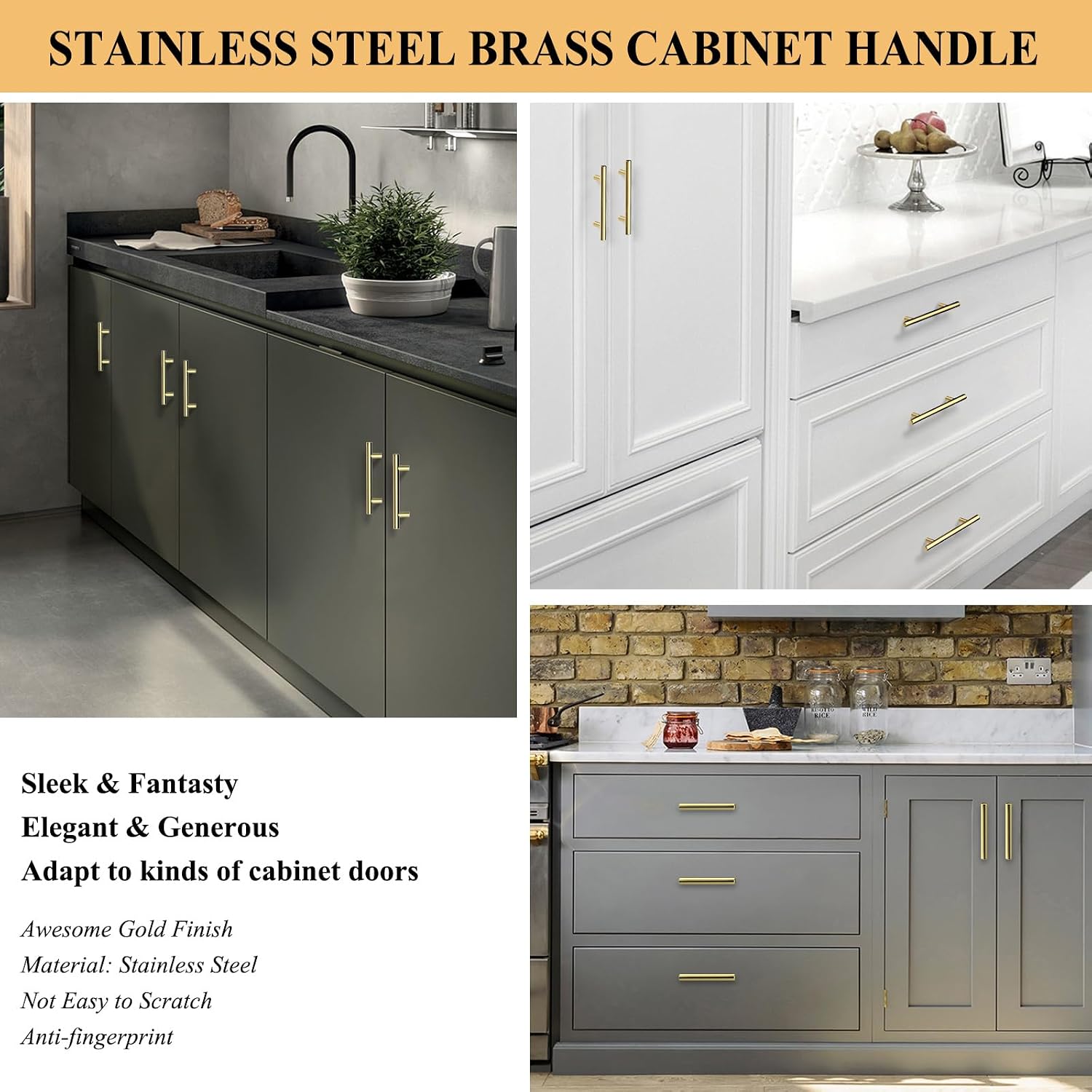 Brushed Gold Cabinet Pulls - Image 5